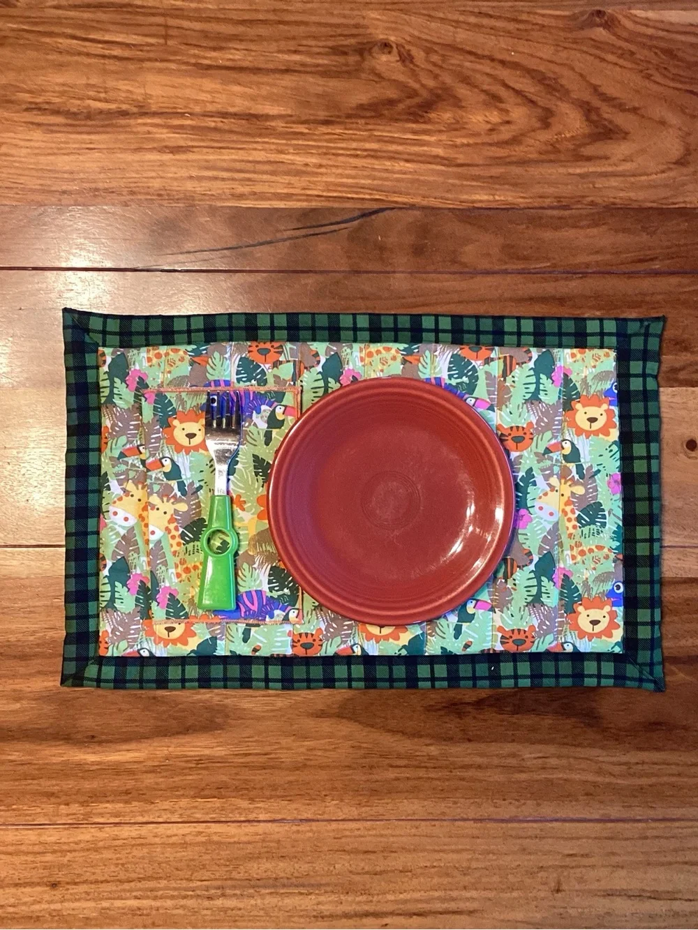Kids Jungle Animal Print Placemat and Napkin Set